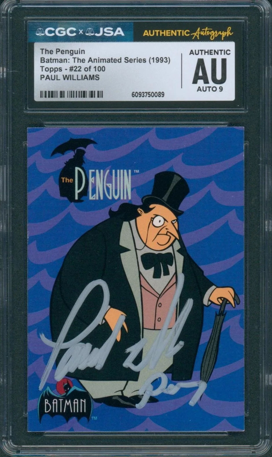 Paul Williams — Paul Williams Signed Card Batman Animated Series Penguin Auto CGC x JSA SLAB