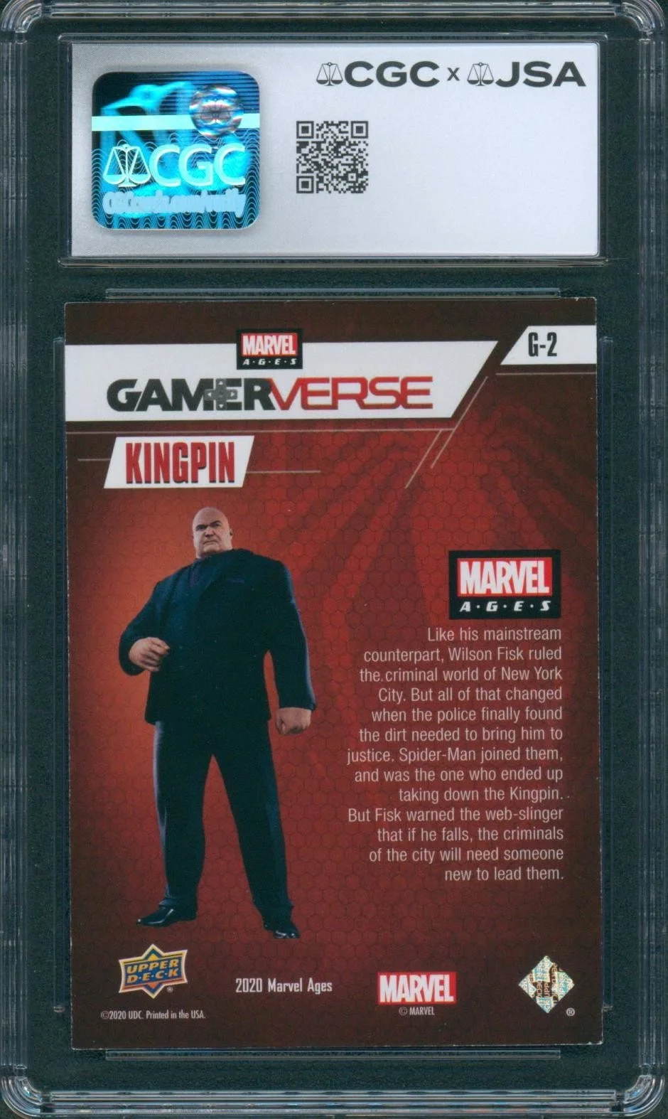 Travis Willingham — Travis Willingham Signed Card Spider-Man Wilson Fisk Autograph CGC x JSA SLAB, image 2