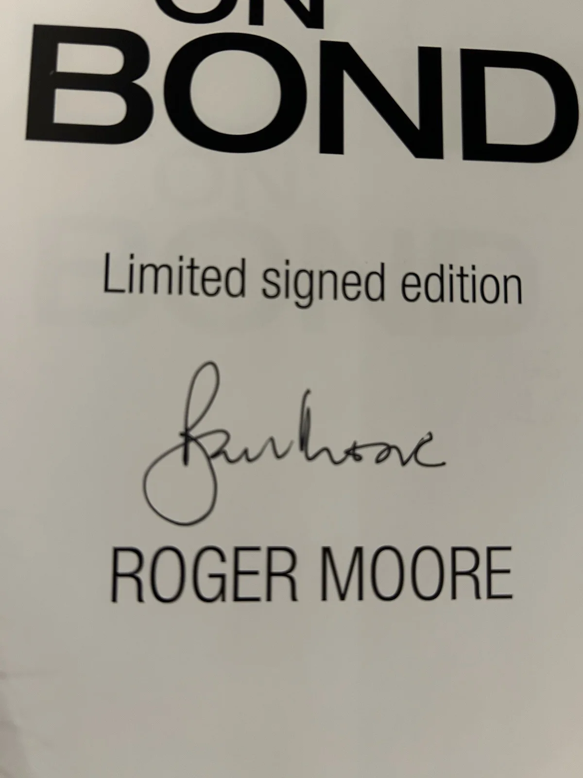 James Bond Signed Bond On Bond Book Autographed By Roger Moore, image 3