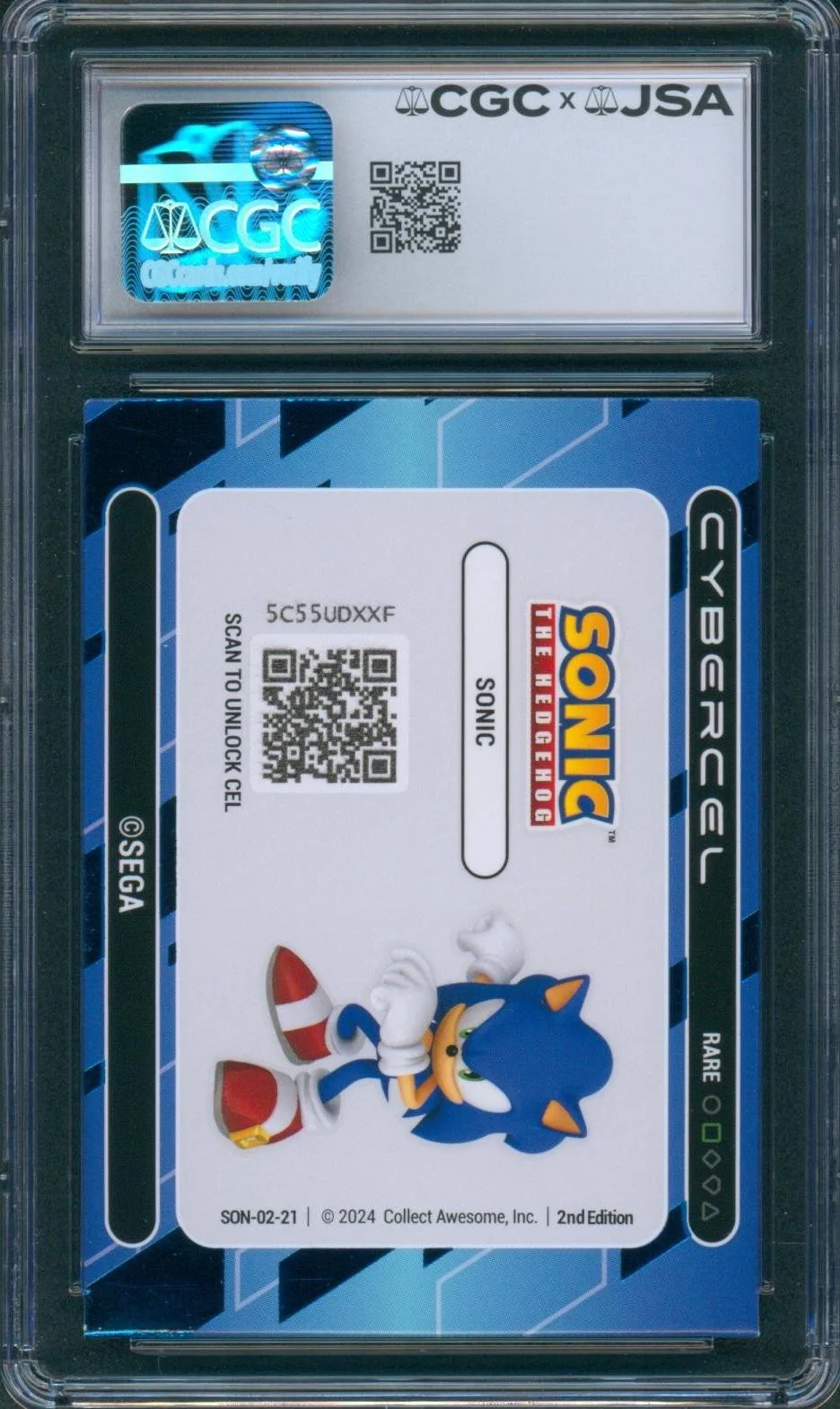 Jason Griffith — Jason Griffith Signed Card Sonic Hedgehog Cybercel Mint+ 9.5 CGC x JSA SLAB, image 2