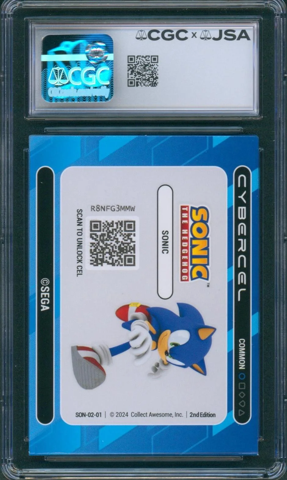 Jason Griffith — Jason Griffith Signed Card Sonic Hedgehog Cybercel Gem Mint 10 CGC x JSA SLAB, image 2