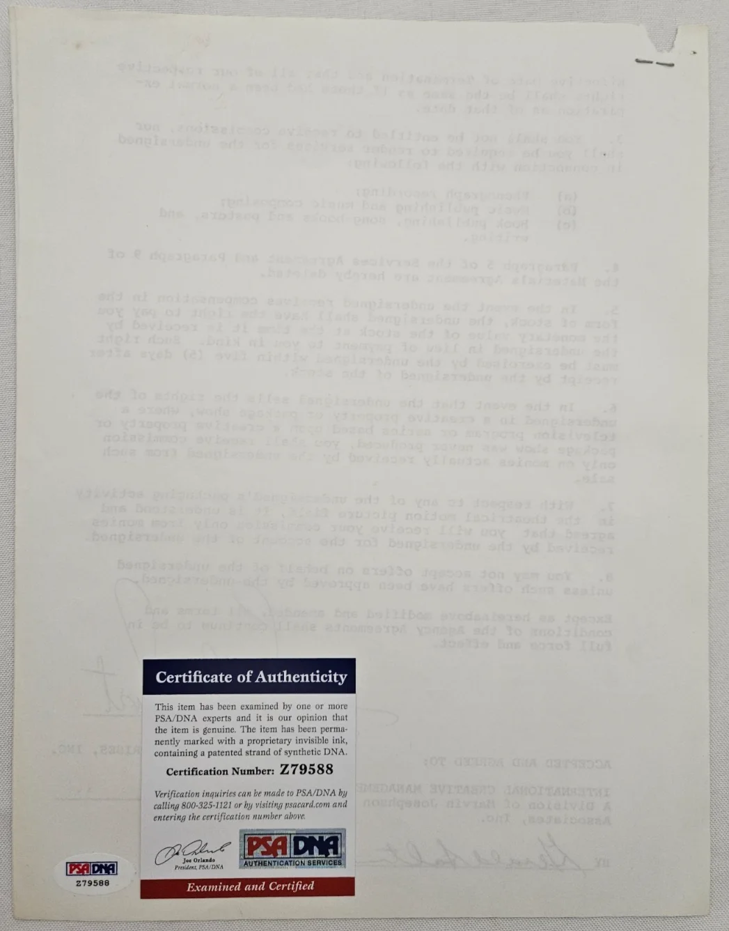 Loretta Swit — Loretta Swit Signed 1980 Contract w/ PSA/DNA CoA, Maj. Margaret Houlihan M*A*S*H, изображение 3