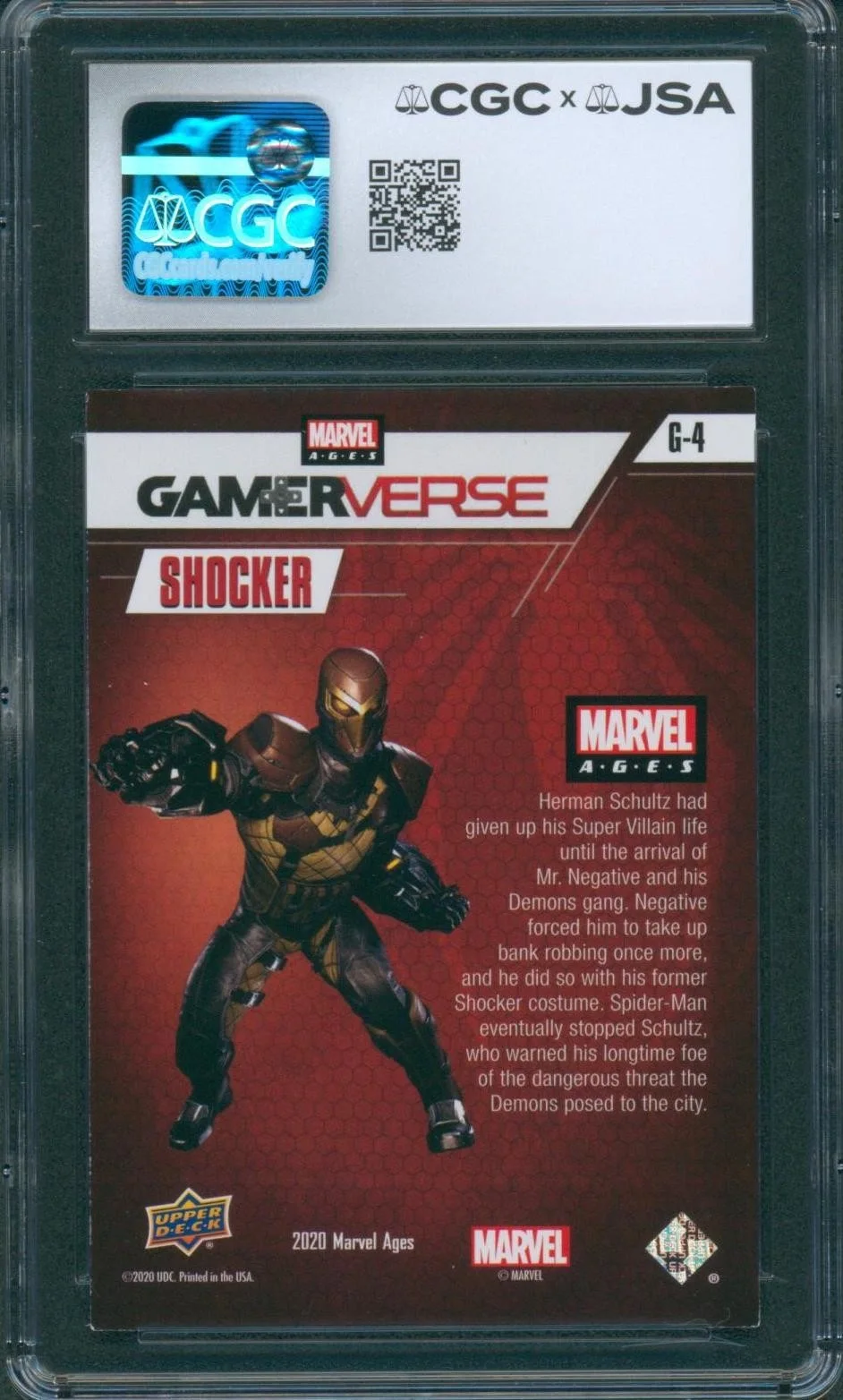 Dave B. Mitchell — Dave B. Mitchell Signed Card Spider-Man Shocker Auto Mint+ 9.5 CGC x JSA SLAB, image 2
