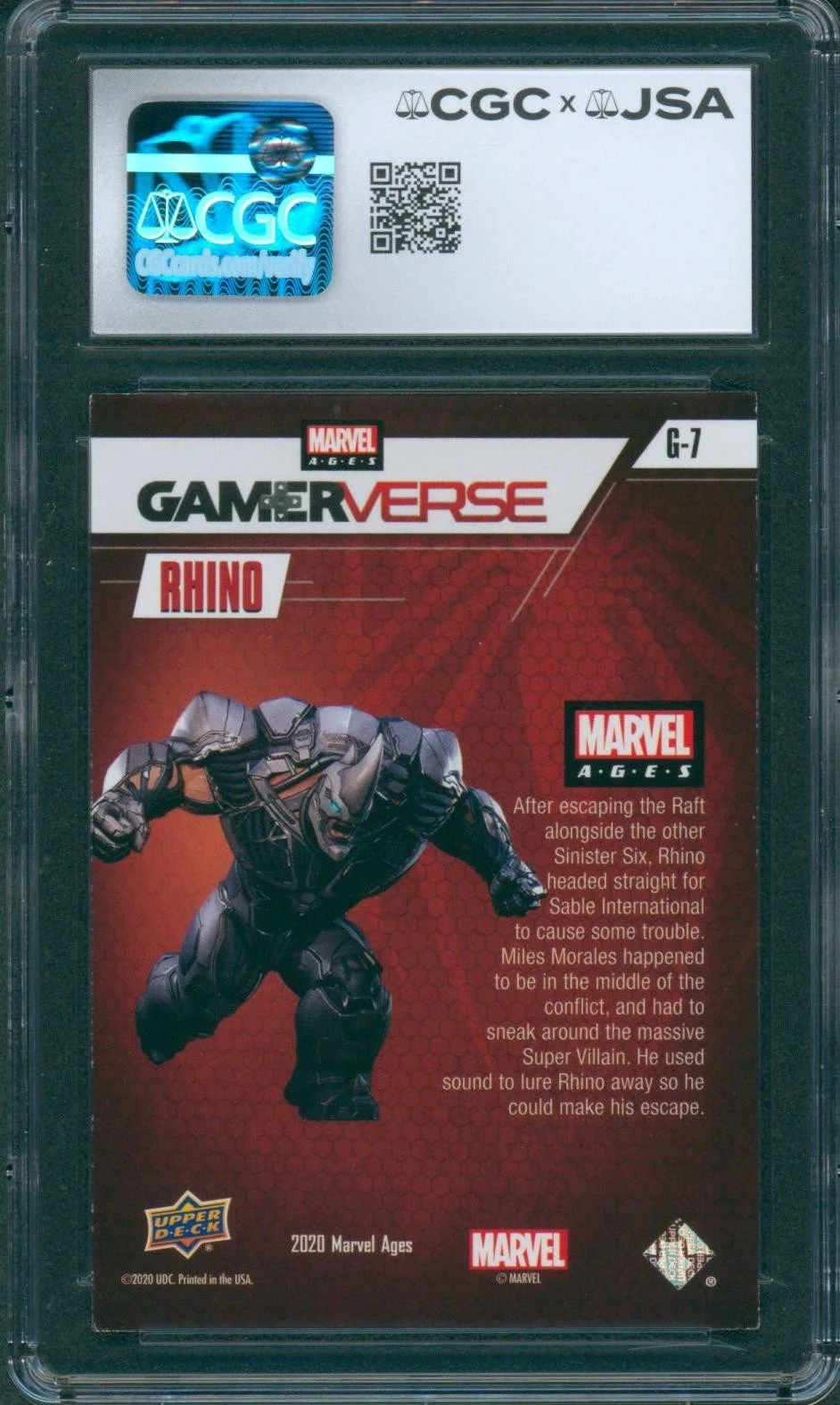 Fred Tatasciore — Fred Tatasciore Signed Card Spider-Man Upper Deck Rhino Autograph CGC x JSA SLAB, изображение 2