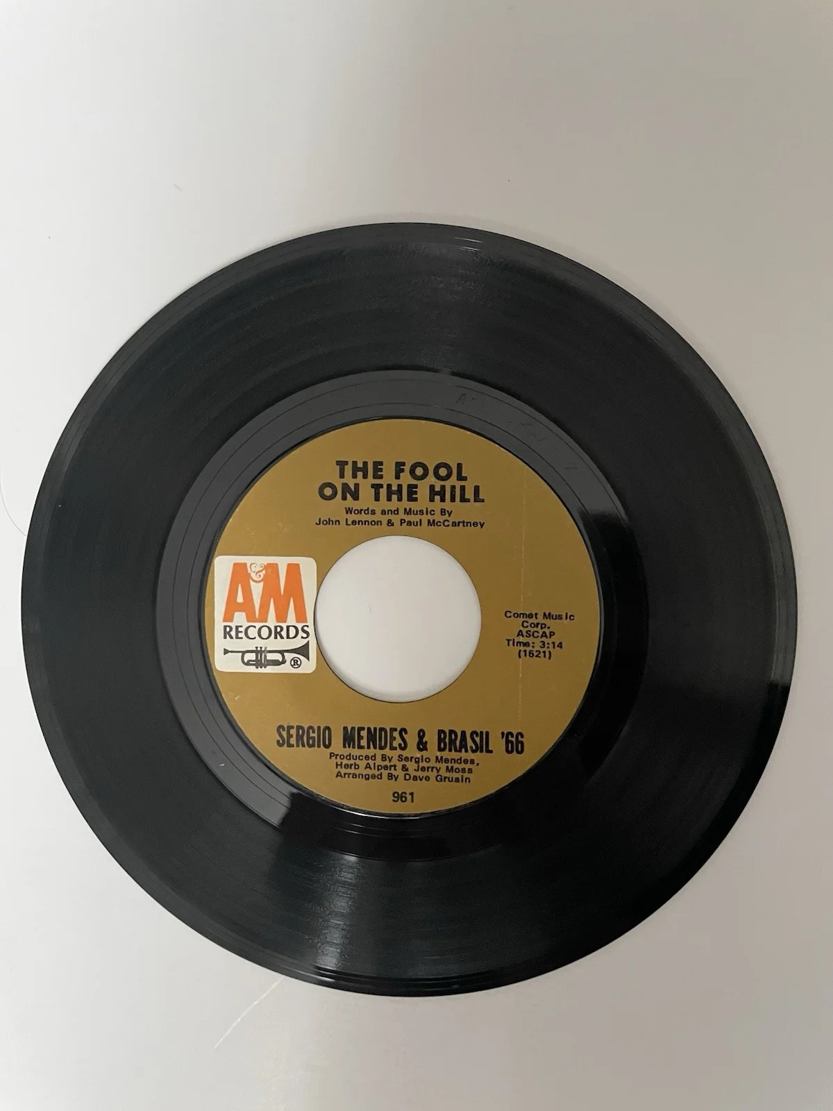 Sergio Mendes Signed Fool On The Hill 7 45 1968 A&M Records, изображение 5