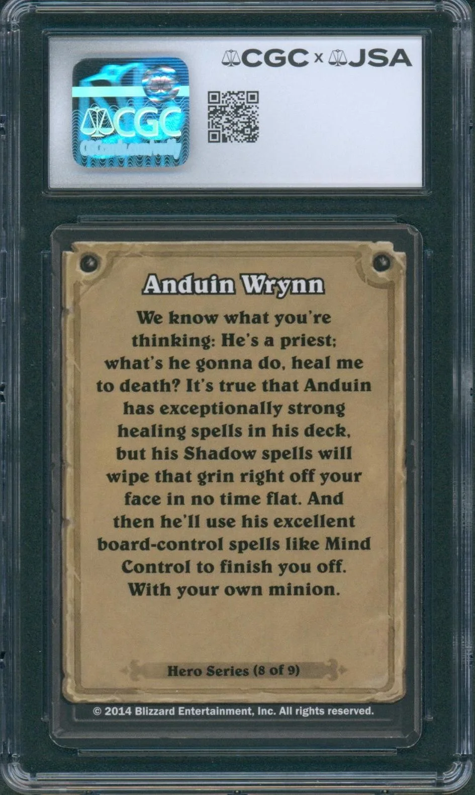 Yuri Lowenthal — Yuri Lowenthal Signed Card Hearthstone Anduin Mint 9 Con Promo CGC x JSA SLAB, image 2