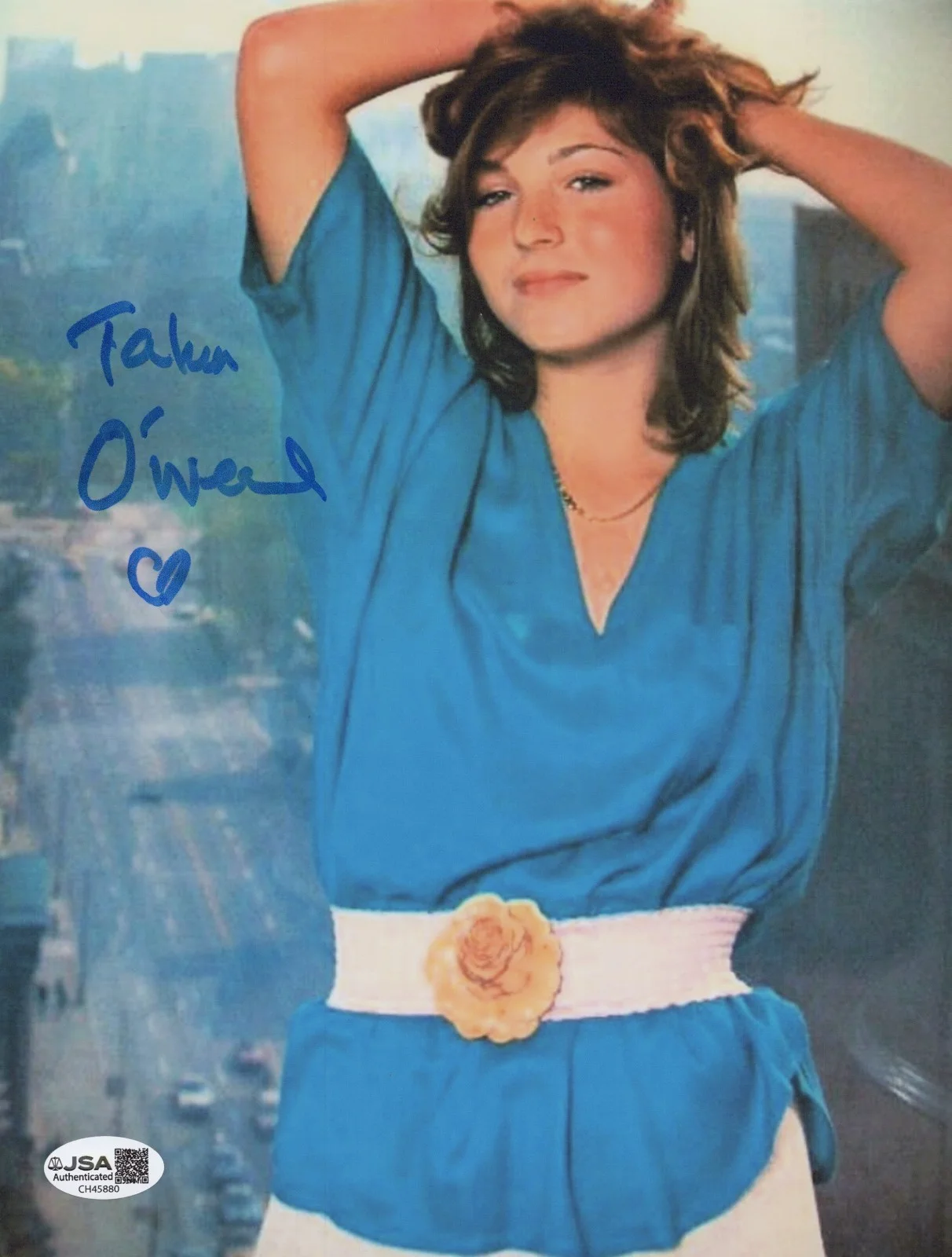 TATUM O'NEIL — TATUM O'NEIL Signed LITTLE DARLINGS 8x10 Photo FERRIS Autograph JSA CERT