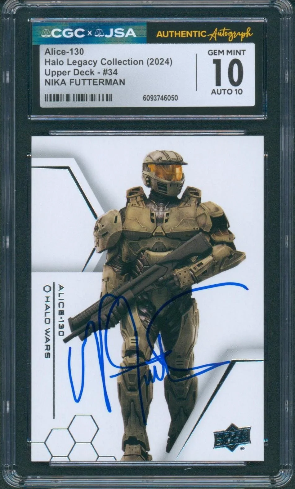 Nika Futterman — Nika Futterman Signed Card Halo Wars Legacy Alice-130 Gem Mint 10 CGC x JSA SLAB