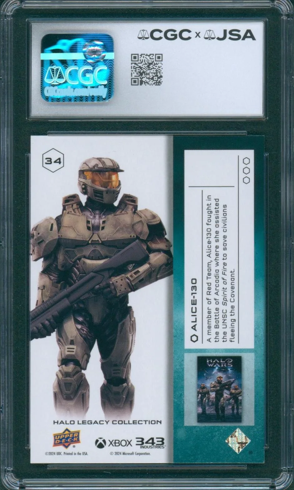 Nika Futterman — Nika Futterman Signed Card Halo Wars Legacy Alice-130 Gem Mint 10 CGC x JSA SLAB, изображение 2