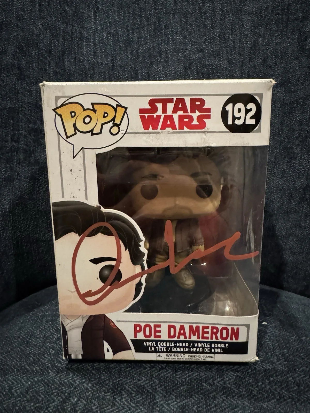 Oscar Isaac — Oscar Isaac Signed Poe Dameron Funko Pop 192 Star Wars Moon Knight Damaged BAS