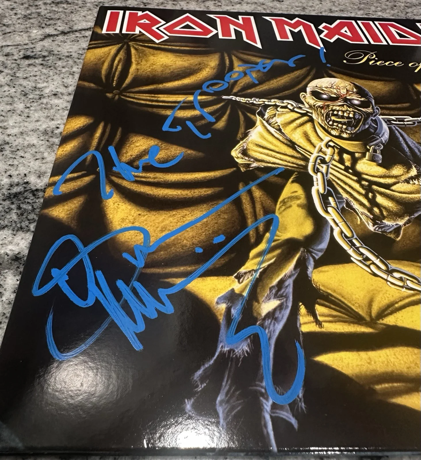 Bruce Dickinson Signed Iron Maiden “Piece Of Mind” Inscribed “The Trooper” JSA, изображение 2