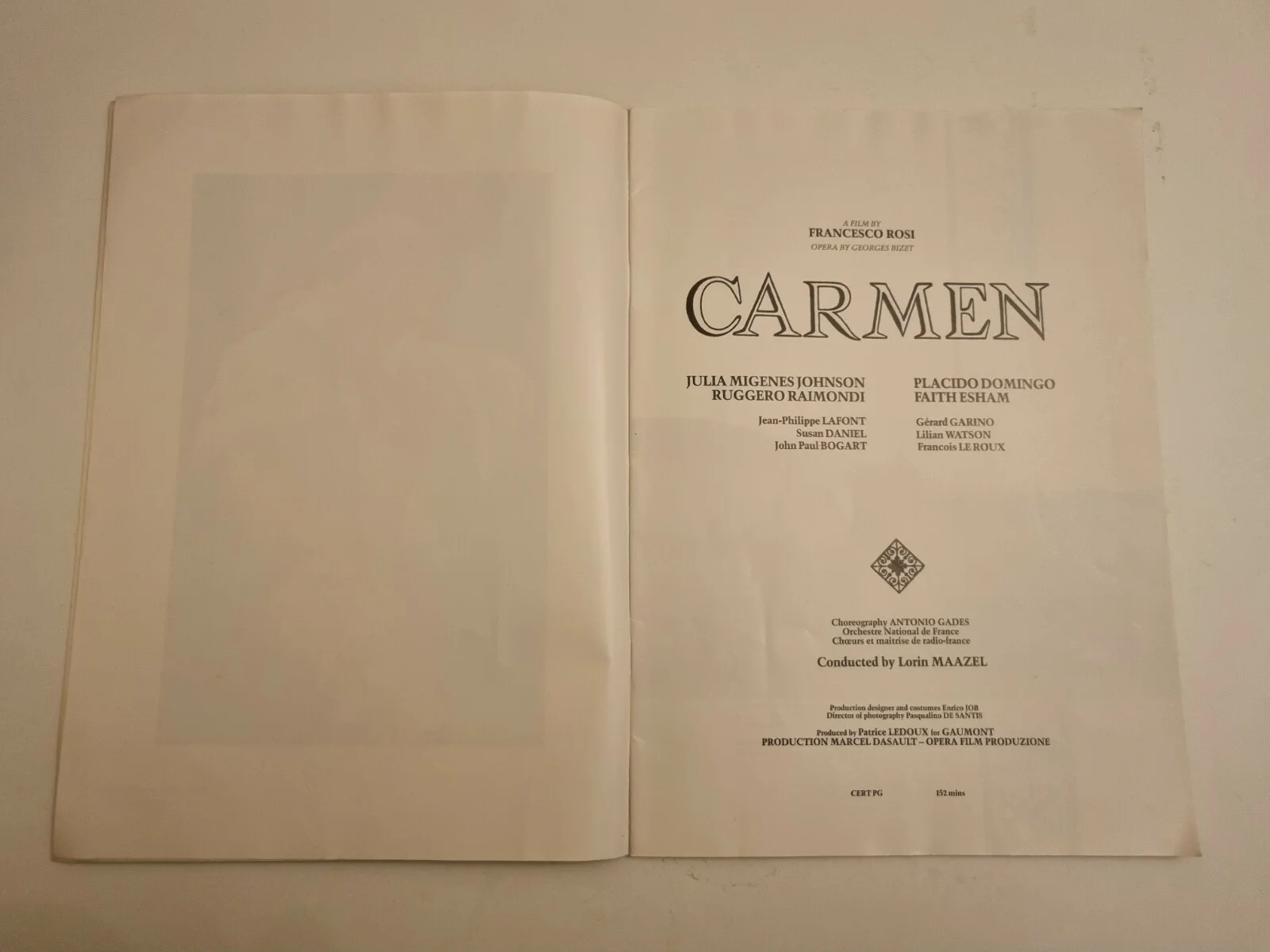 Cinema Programme Carmen - Placido Domingo Julia Migenes Johnson Ruggero Raimondi, изображение 2