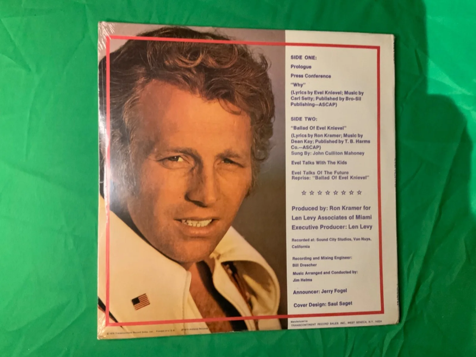 Evil Knievel Vinyl Album Record Autograph Rare Factory Sealed, изображение 3