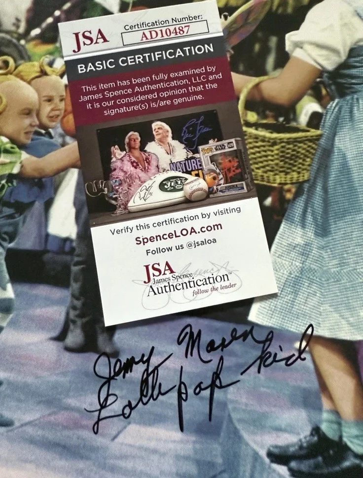 Jerry Maren — Jerry Maren 'The Wizard of Oz' Signed Autographed 14x11 Photo JSA COA, изображение 4
