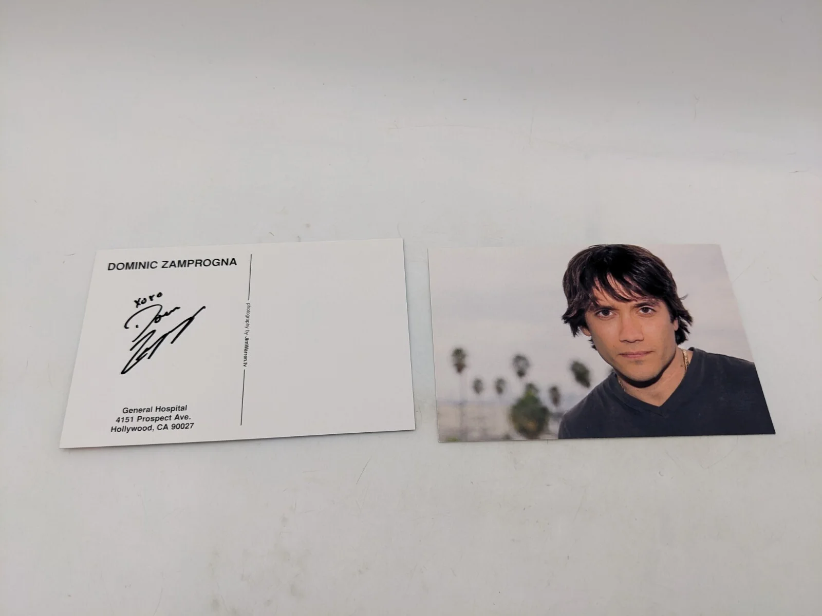Lot Of 2 Dominic Zamprogna General Hospital Hand Signed Postcards Autographs, изображение 3