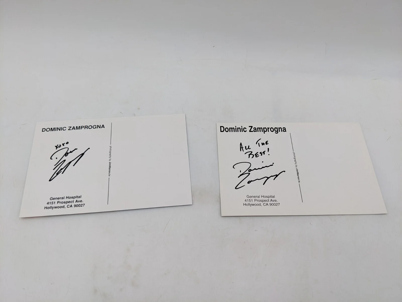 Lot Of 2 Dominic Zamprogna General Hospital Hand Signed Postcards Autographs, изображение 4