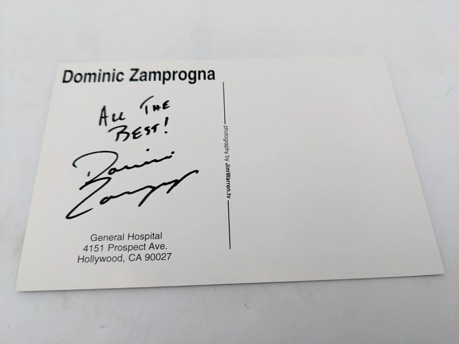 Lot Of 2 Dominic Zamprogna General Hospital Hand Signed Postcards Autographs, изображение 5