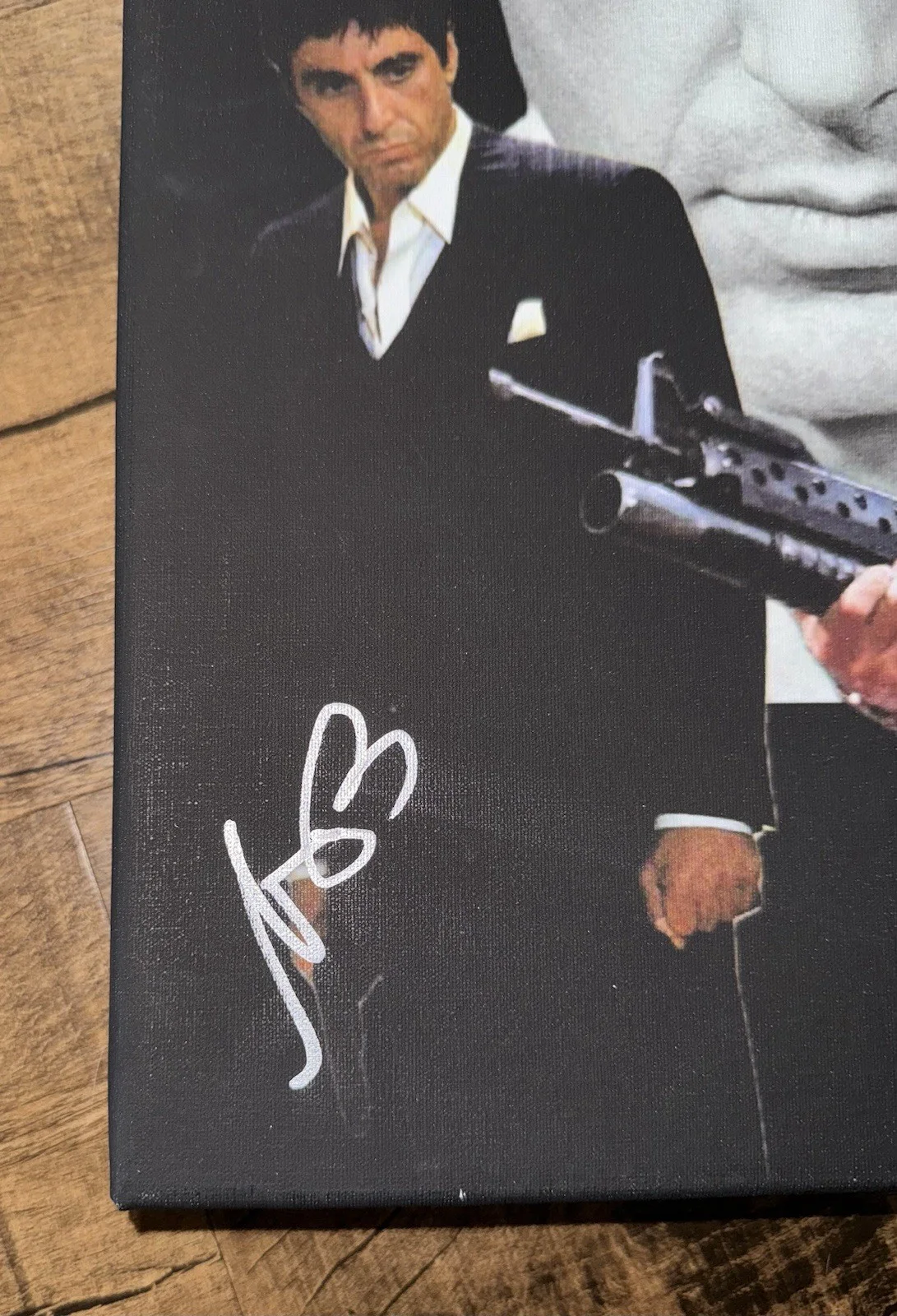 Al Pacino signed scarface Tony Montana Autographed Rare 11x14 canvas Swau Authen, image 2