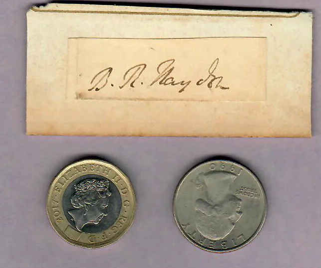 Benjamin Robert Haydon — Benjamin Robert Haydon (1786–1846) Cut Signature English painter autograph, изображение 2