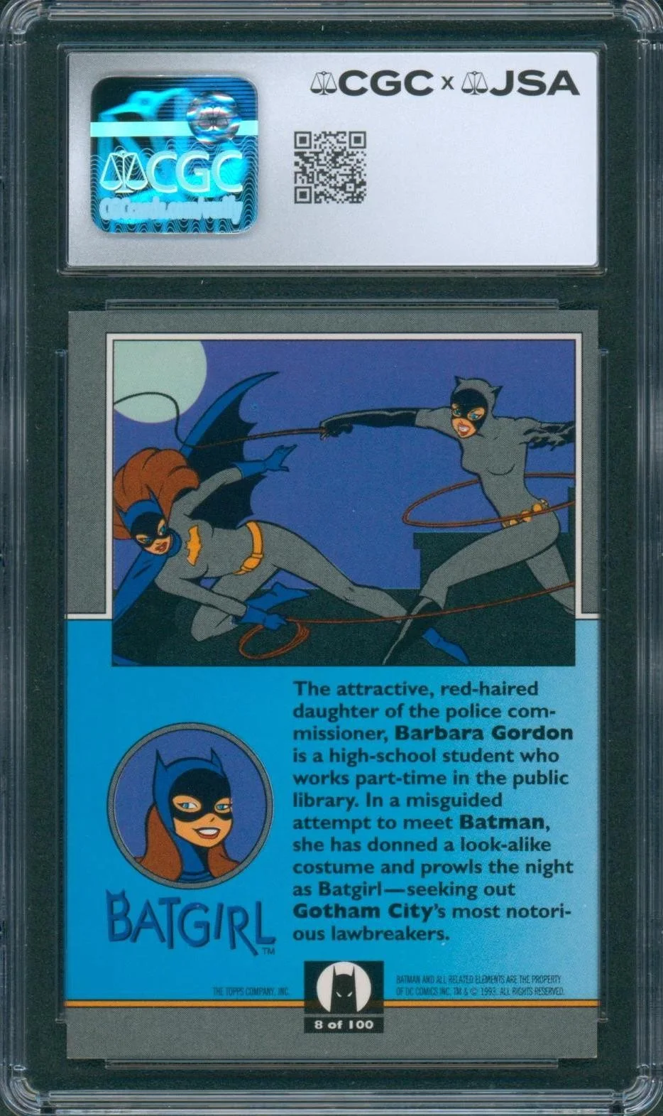 Melissa Gilbert — Melissa Gilbert Signed Card Batman Animated Series Batgirl Topps CGC x JSA SLAB, изображение 2