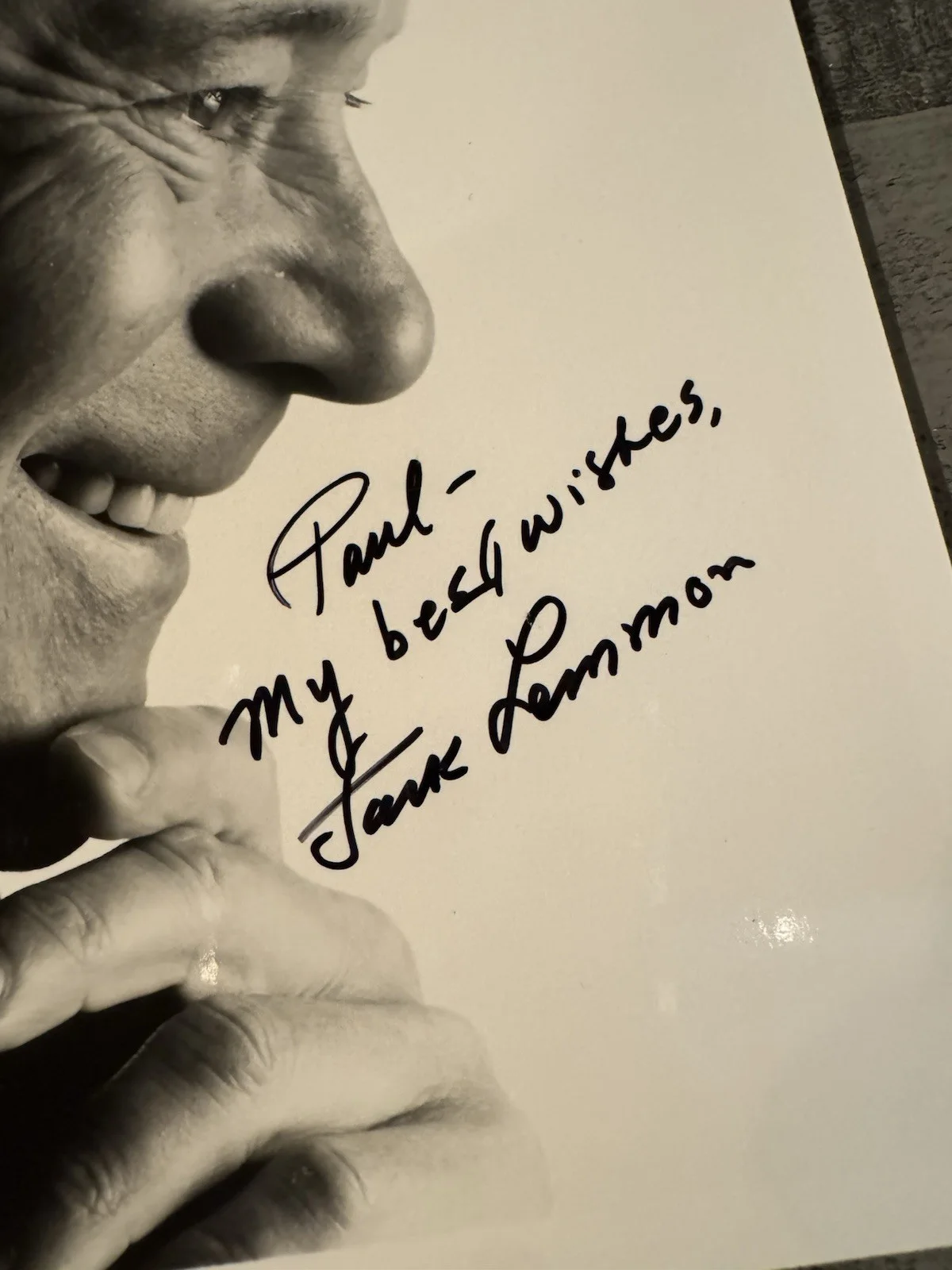 Jack Lemon Autographed / Signed Black & White 8x10 Photo ( to Paul ) COA, изображение 2