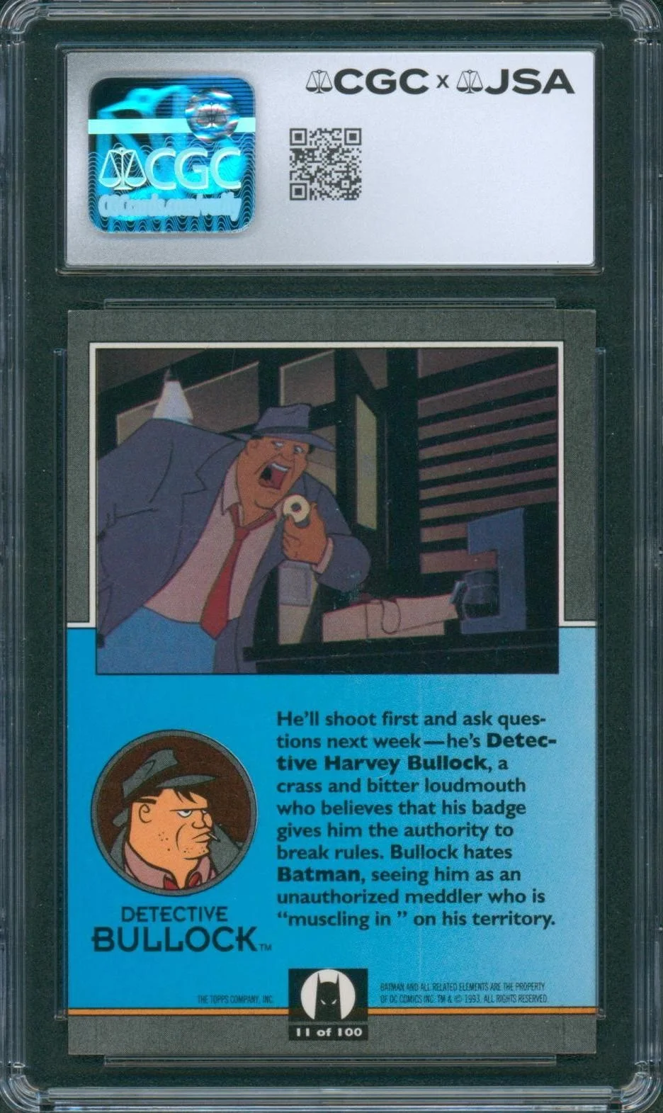 Robert Costanzo — Robert Costanzo Signed Card Batman Animated Series Bullock Topps CGC x JSA SLAB, image 2