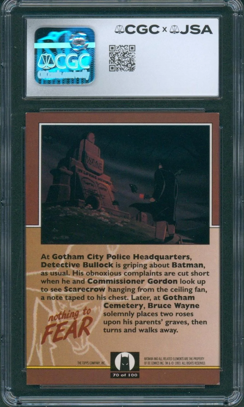 Robert Costanzo — Robert Costanzo Signed Card Batman Animated Series Bullock Topps CGC x JSA SLAB, image 2