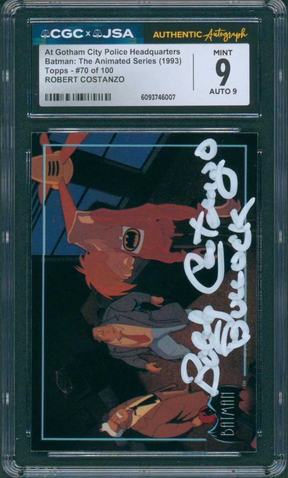 Robert Costanzo — Robert Costanzo Signed Card Batman Animated Series Bullock MINT 9 CGC x JSA SLAB