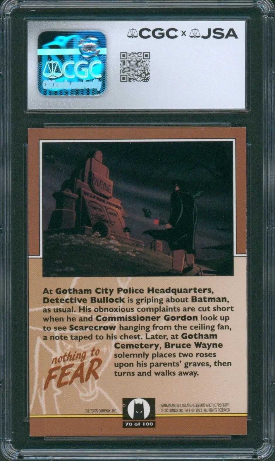 Robert Costanzo — Robert Costanzo Signed Card Batman Animated Series Bullock MINT 9 CGC x JSA SLAB, изображение 2