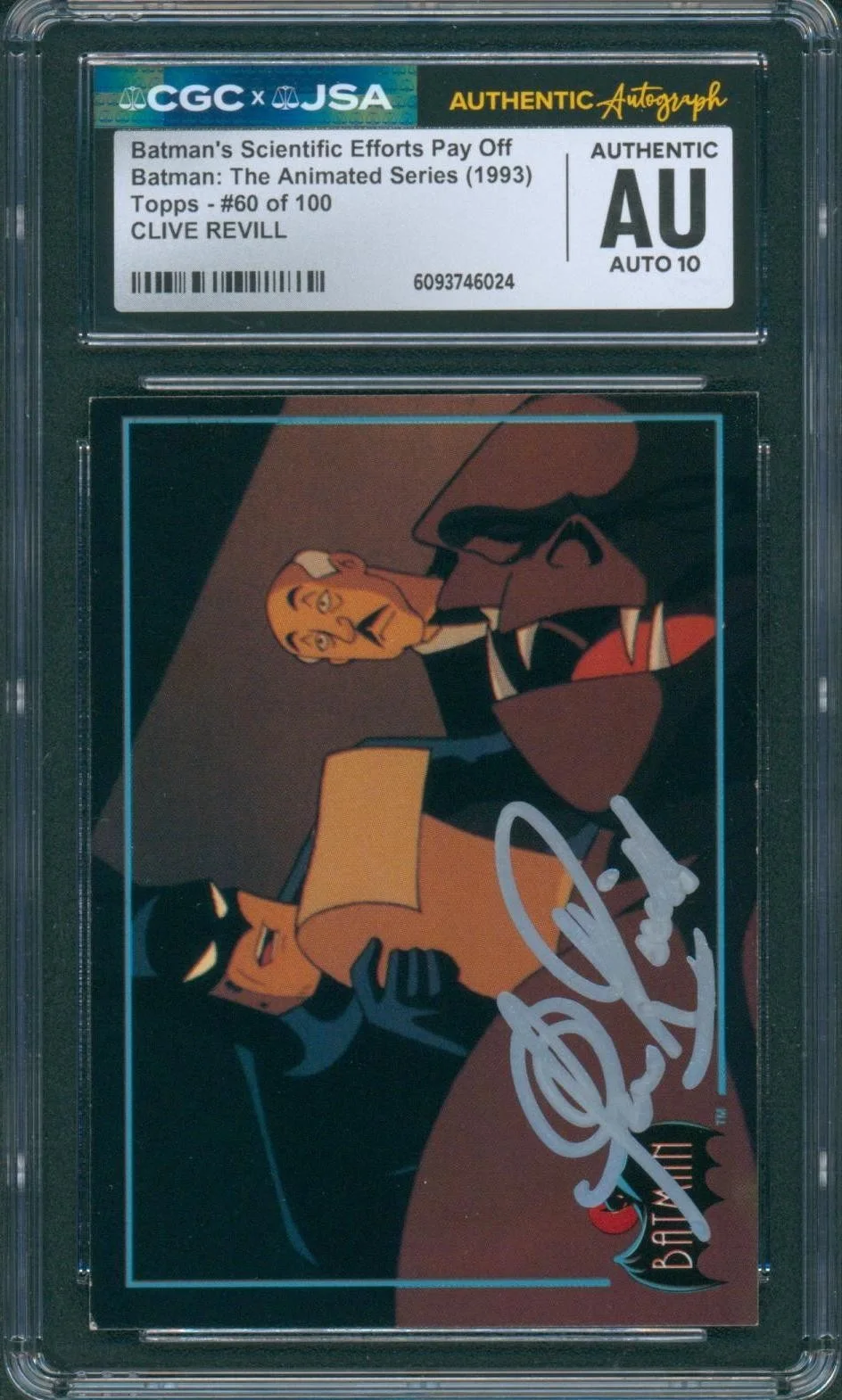 Clive Revill — Clive Revill Signed Card Batman Animated Series Alfred Topps 1993 CGC x JSA SLAB