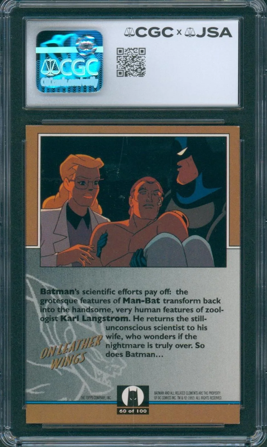 Clive Revill — Clive Revill Signed Card Batman Animated Series Alfred Topps 1993 CGC x JSA SLAB, изображение 2