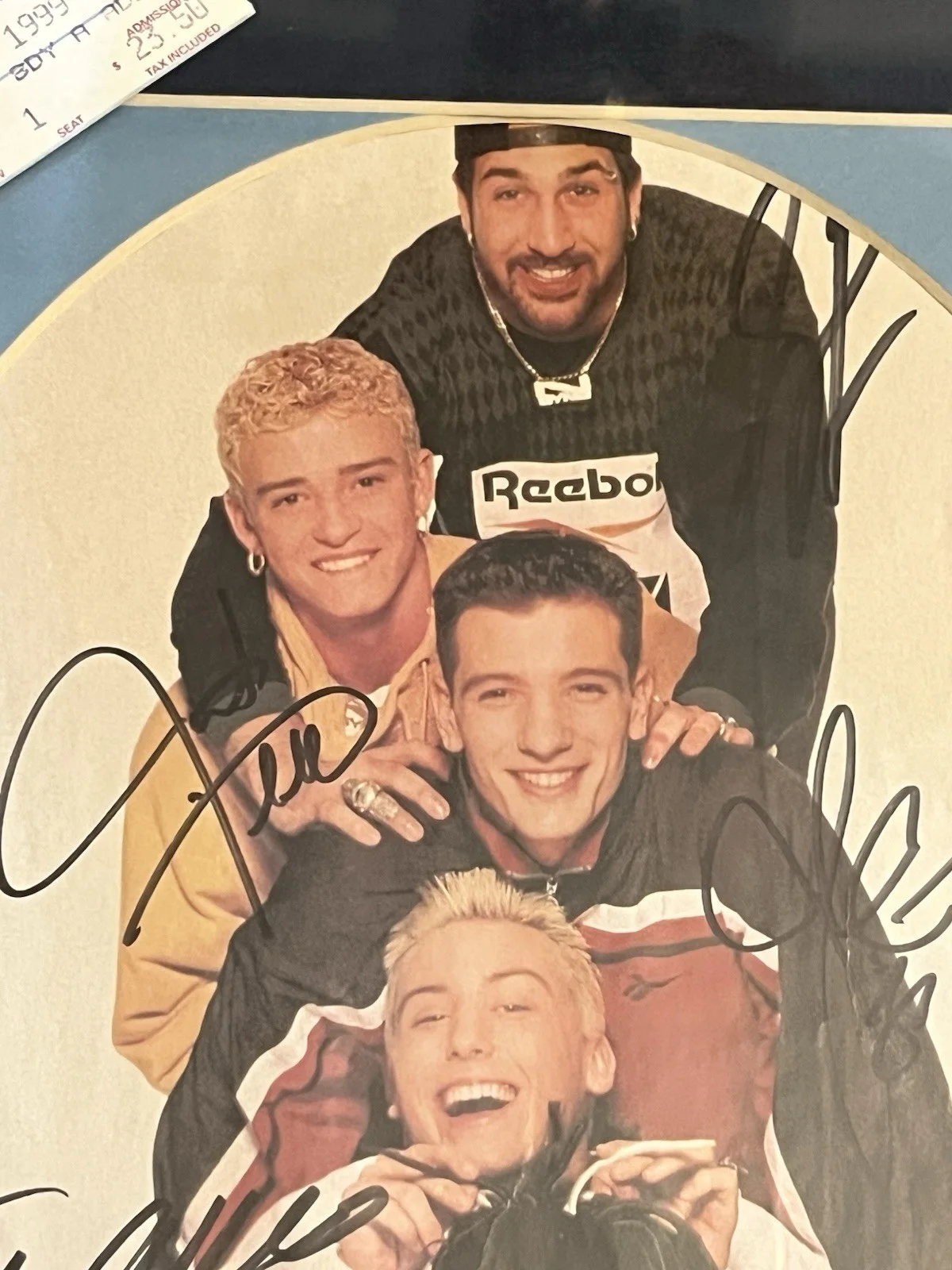 Lance Bass, JC Chasez, Joey Fatone, Chris Kirkpatrick, Justin Tim — NSYNC Full Band Signed From Concert Justin Timberlake -Jan 15th 1999, изображение 5