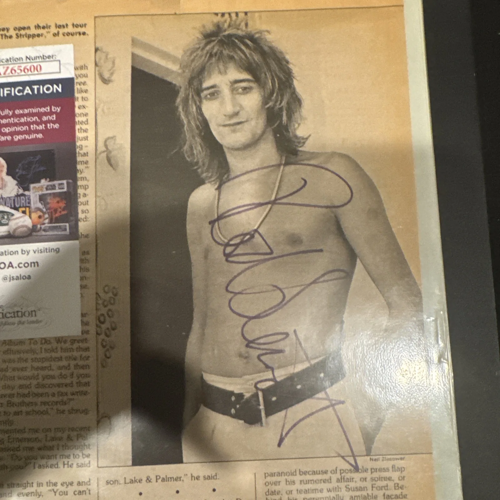 Rod Stewart Signed Original Vintage 8"x10" Promo Photo Article JSA COA 1975, изображение 4