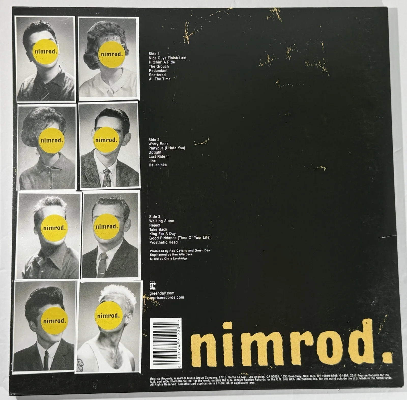 Green Day signed Nimrod Album group vinyl Billy Tre Cool Mike Dirnt beckett loa, image 5