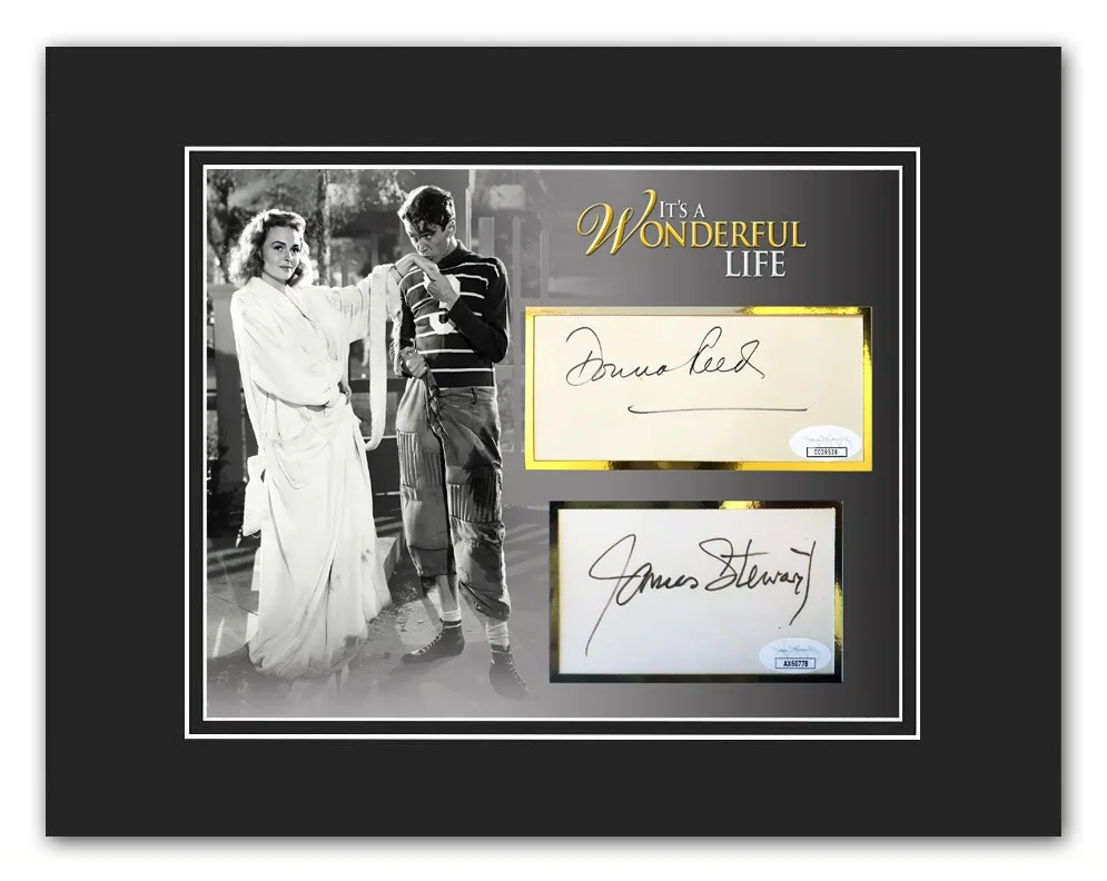 Donna Reed — DONNA REED JIMMY STEWART It's A Wonderful Life Signed/Autographed Display - JSA, изображение 2