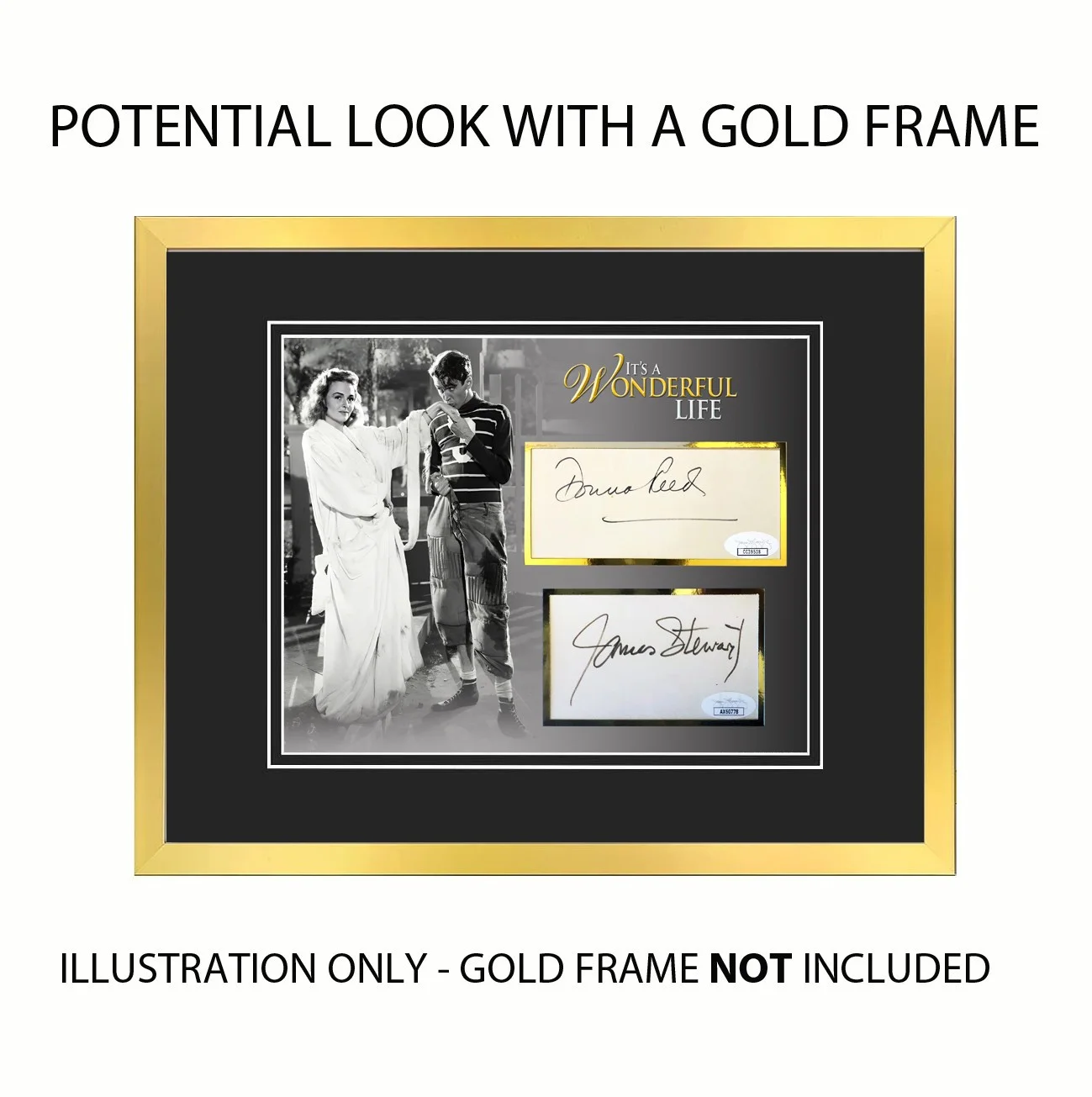 Donna Reed — DONNA REED JIMMY STEWART It's A Wonderful Life Signed/Autographed Display - JSA, изображение 3