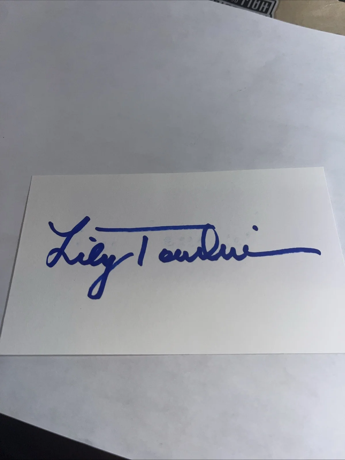 Lilly Tomlin — Lilly Tomlinson Comedian signed 3x5 Index Card