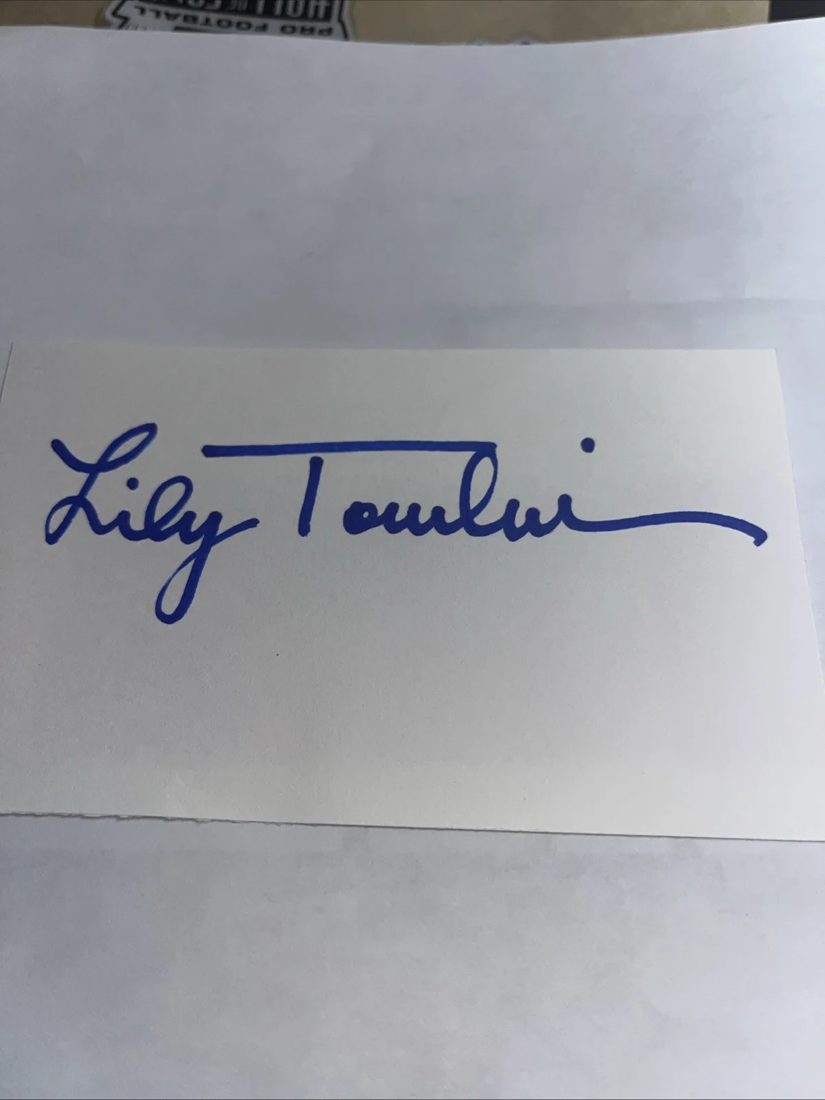 Lilly Tomlin — Lilly Tomlinson Comedian signed 3x5 Index Card