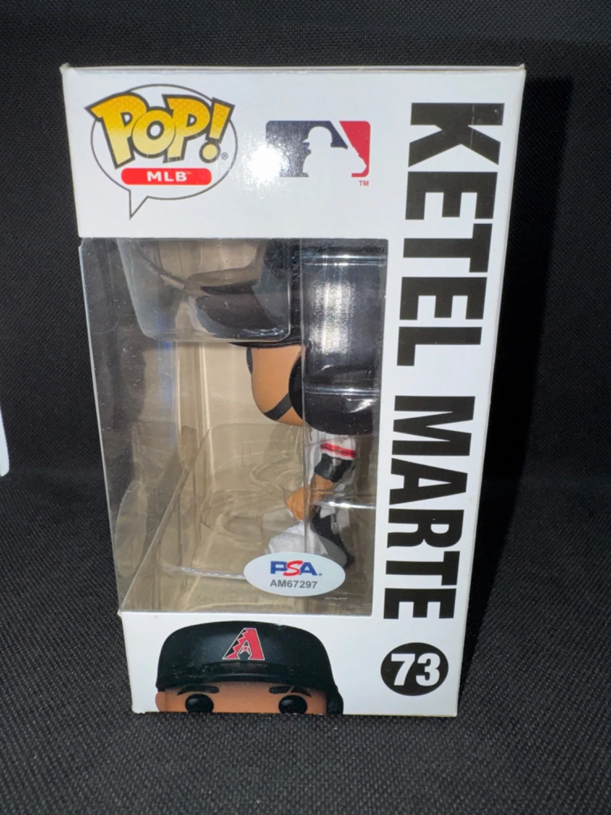 KETEL MARTE — KETEL MARTE signed ARIZONA DIAMONDBACKS FUNKO POP FIGURE #73 w/ COA PSA AM67297, изображение 3