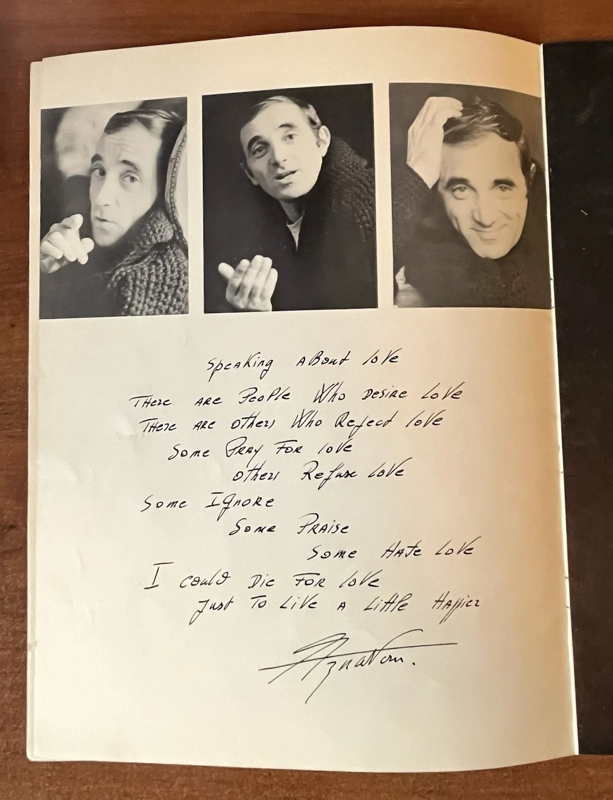 CHARLES AZNAVOUR Singer Autographed 1965 Concert Program The Ambassador NY, изображение 5