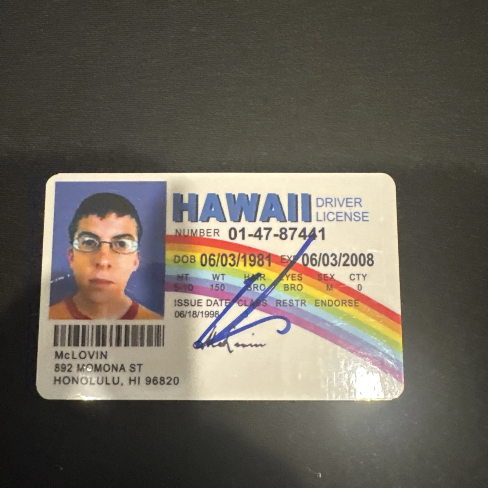 Christopher Mintz Plasse — Christopher Mintz - Plasse Signed Superbad McLovin Fake ID Beckett COA