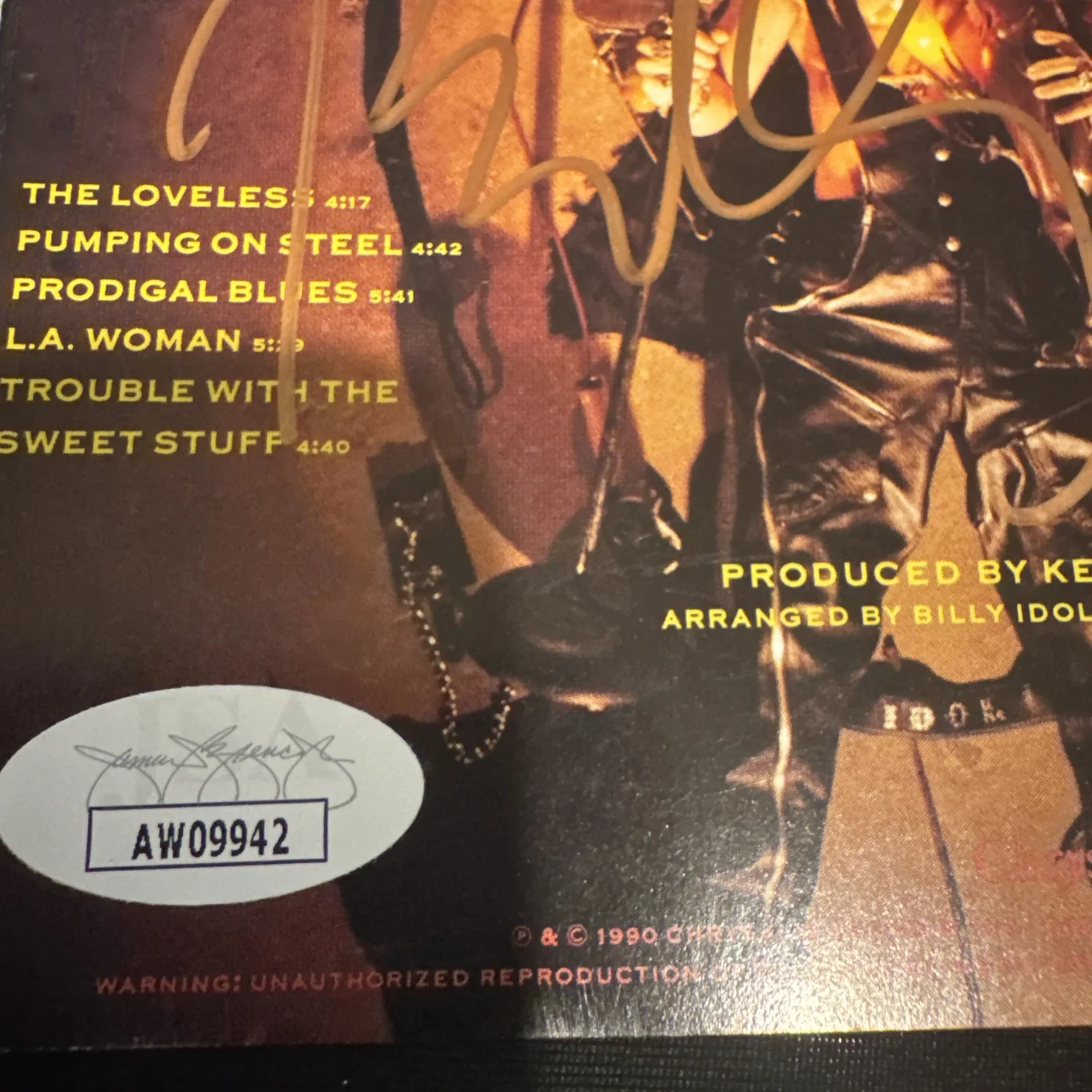 Billy Idol Signed CD Insert “charmed Life” JSA COA, изображение 2