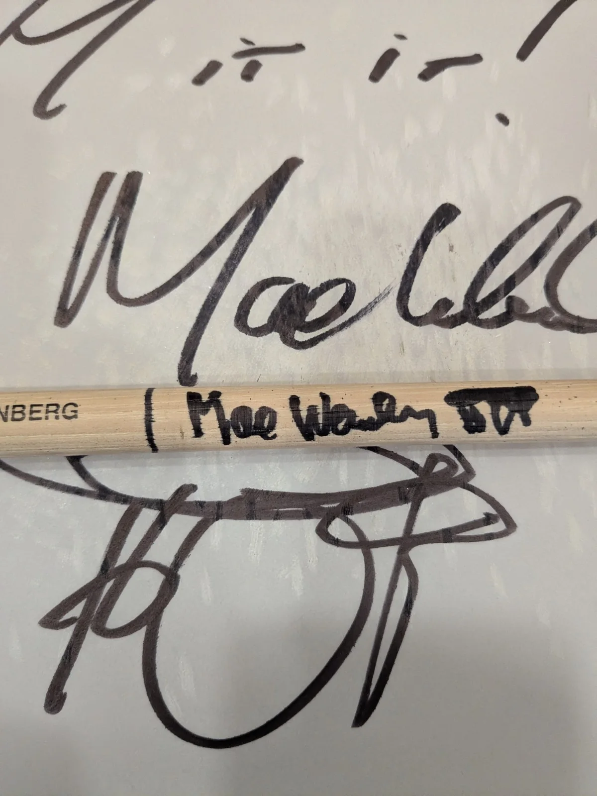 Max Weinberg Tour Used Hand Signed Drumhead And Drumstick Bruce Springsteen COA, image 3