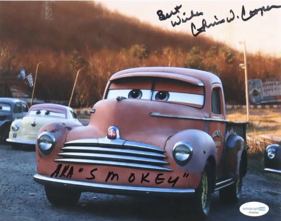 Chris Cooper — Chris Cooper Signed Cars 3 8x10 Photo Inscribed Best Wishes & AKA 'Smokey (ACOA)