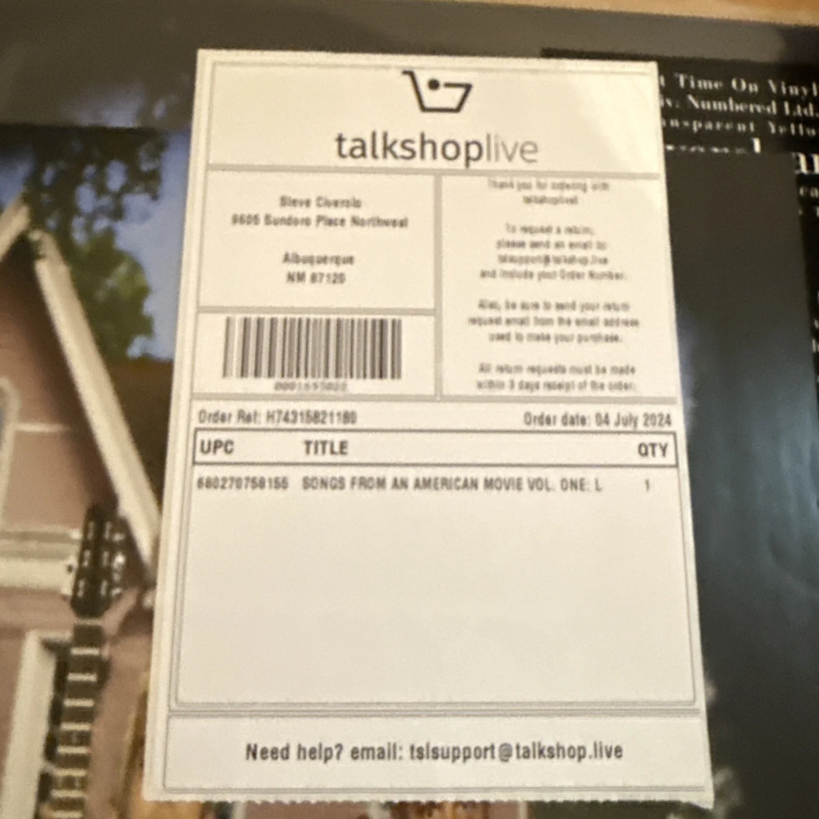 Art Alexakis — EVERCLEAR SIGNED AUTOGRAPH ART ALEXAKIS with new sealed vinyl record TalkShop, изображение 2