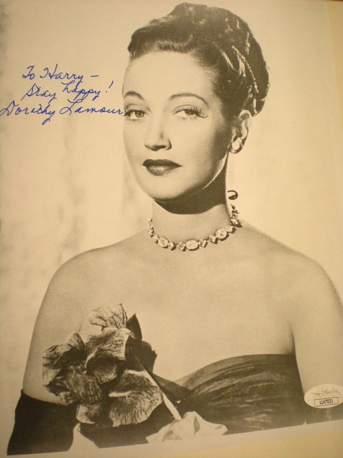 DOROTHY LAMOUR — SIGNED PHOTO DOROTHY LAMOUR--"ROAD TO......" FILMS WITH HOPE & CROSBY- CERT JSA, изображение 5