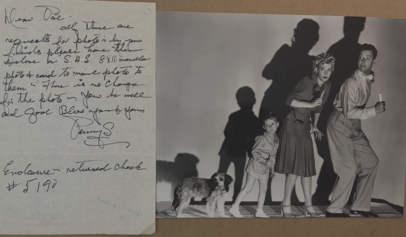 PENNY SINGLETON — PENNY SINGLETON HAND WRITTEN AND SIGNED LETTER WITH 10 X 8 PHOTO DECEASED, изображение 2