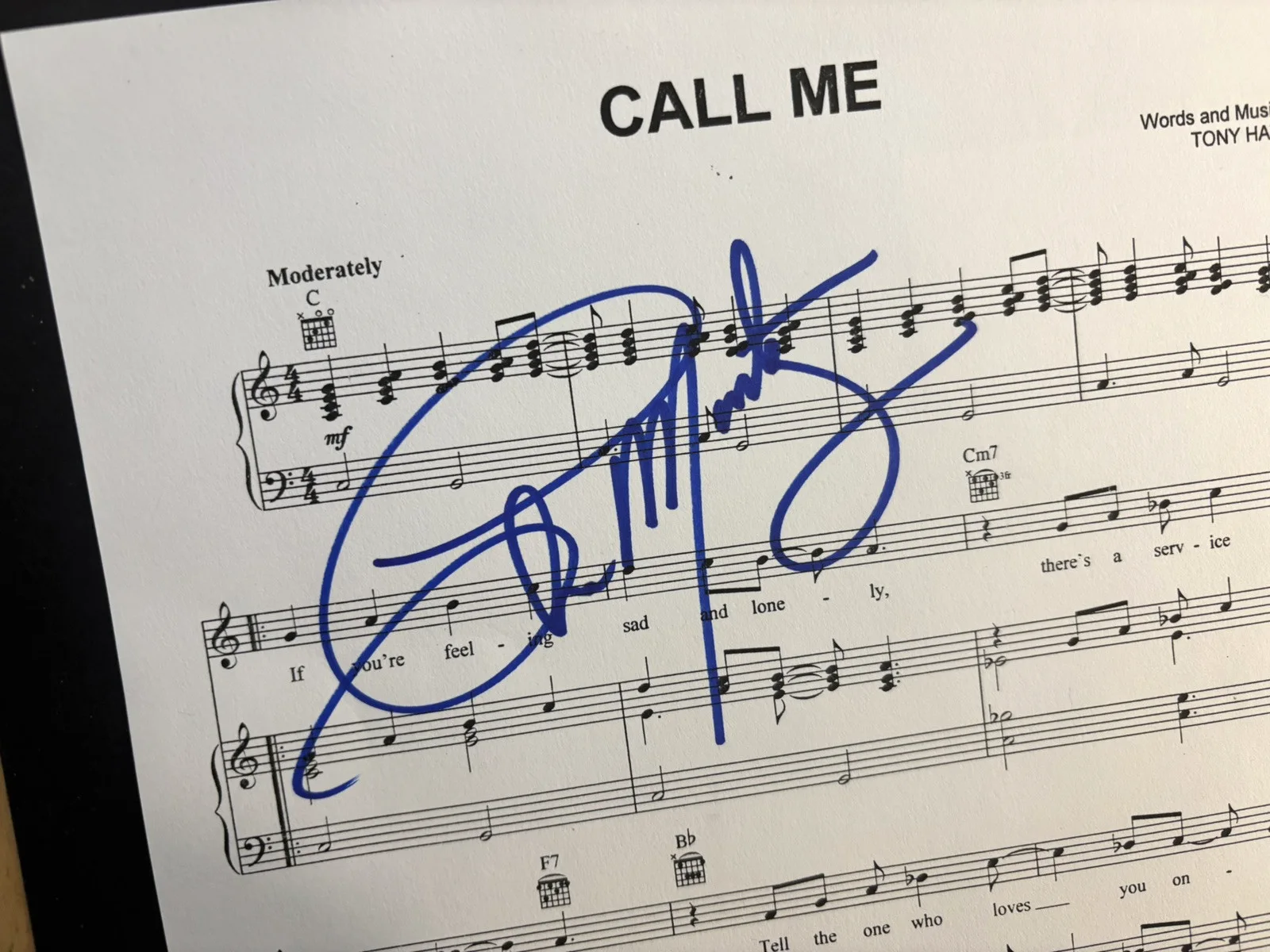 CHRIS MONTEZ SIGNED LYRIC SHEET "CALL ME" 8.5 X 11-1966, image 2