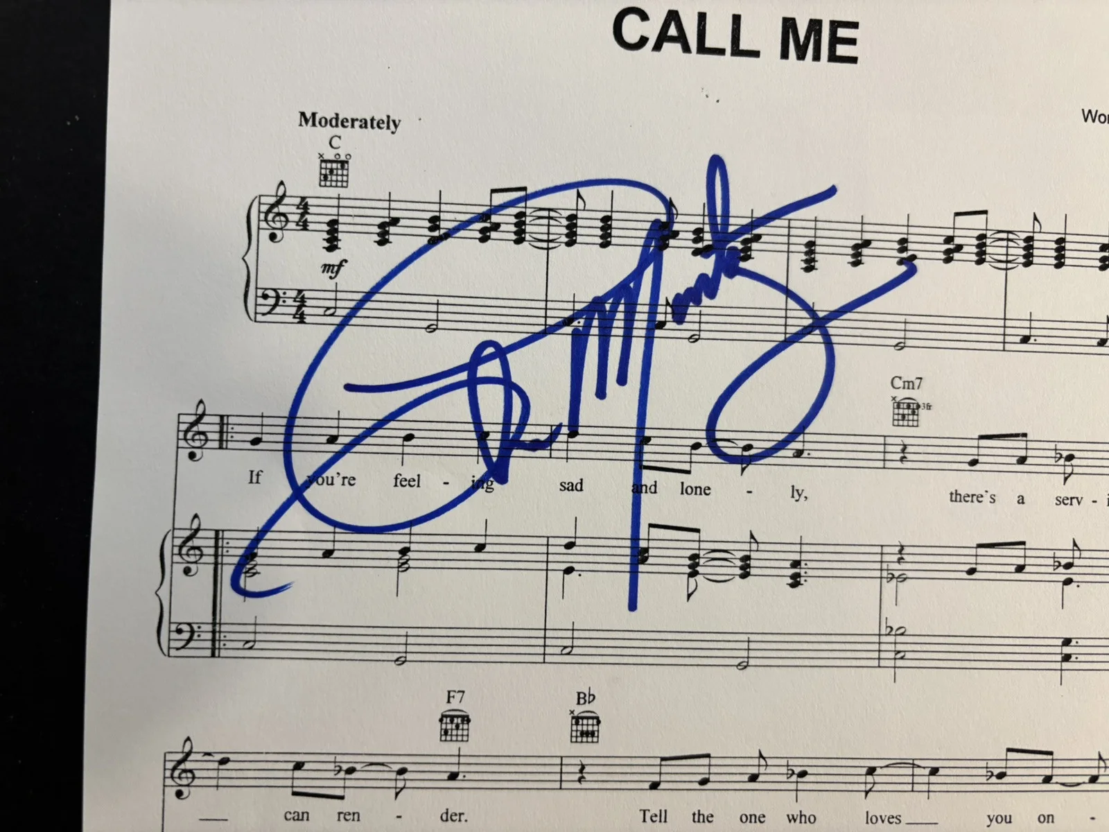 CHRIS MONTEZ SIGNED LYRIC SHEET "CALL ME" 8.5 X 11-1966, image 4