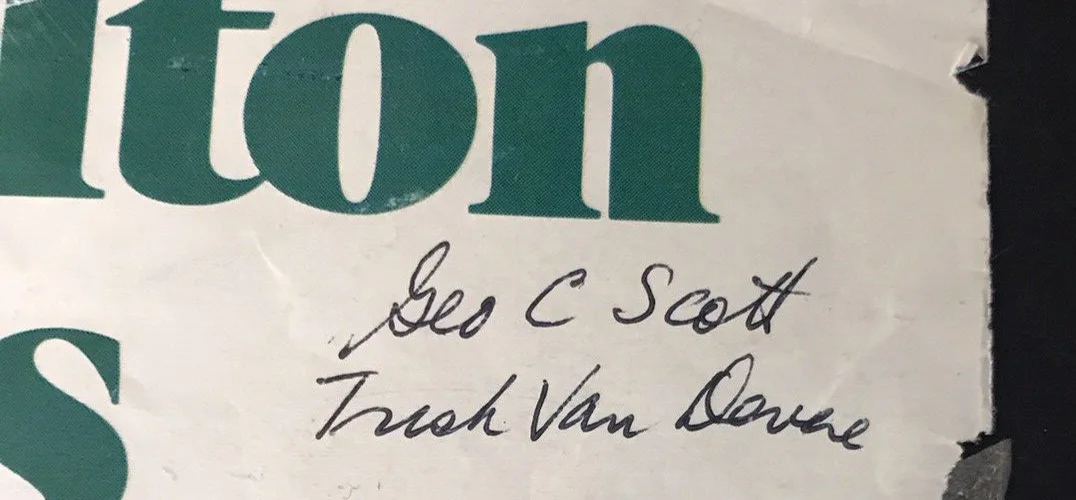 GEORGE C SCOTT --TRISH VAN DEVERE — SIGNED SHEET GEORGE C SCOTT DECEASED & TRISH VAN DEVERE -HUSBAND AND WIFE, image 2